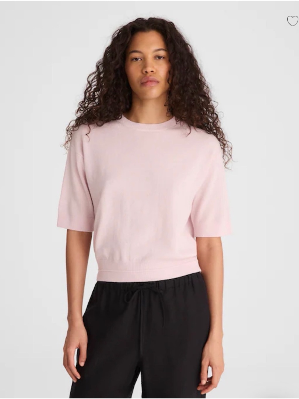 NWT$148 Madewell Relaxed Sweater Tee in 💯 Cashmere in Pale Pink, S, Small